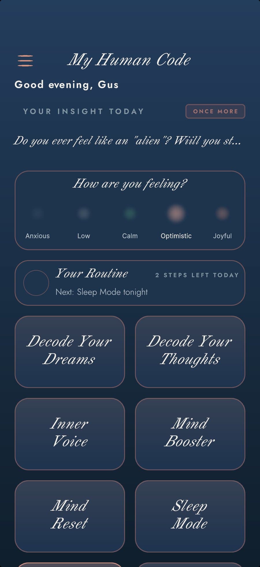 The dashboard