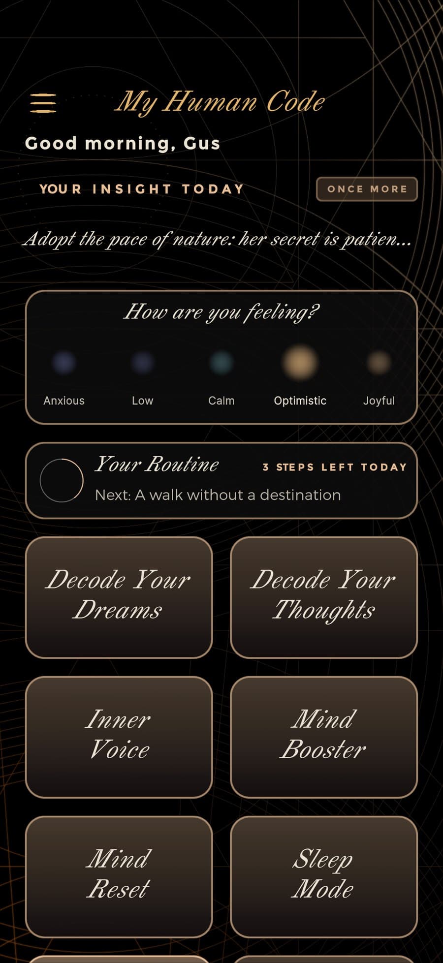 The dashboard